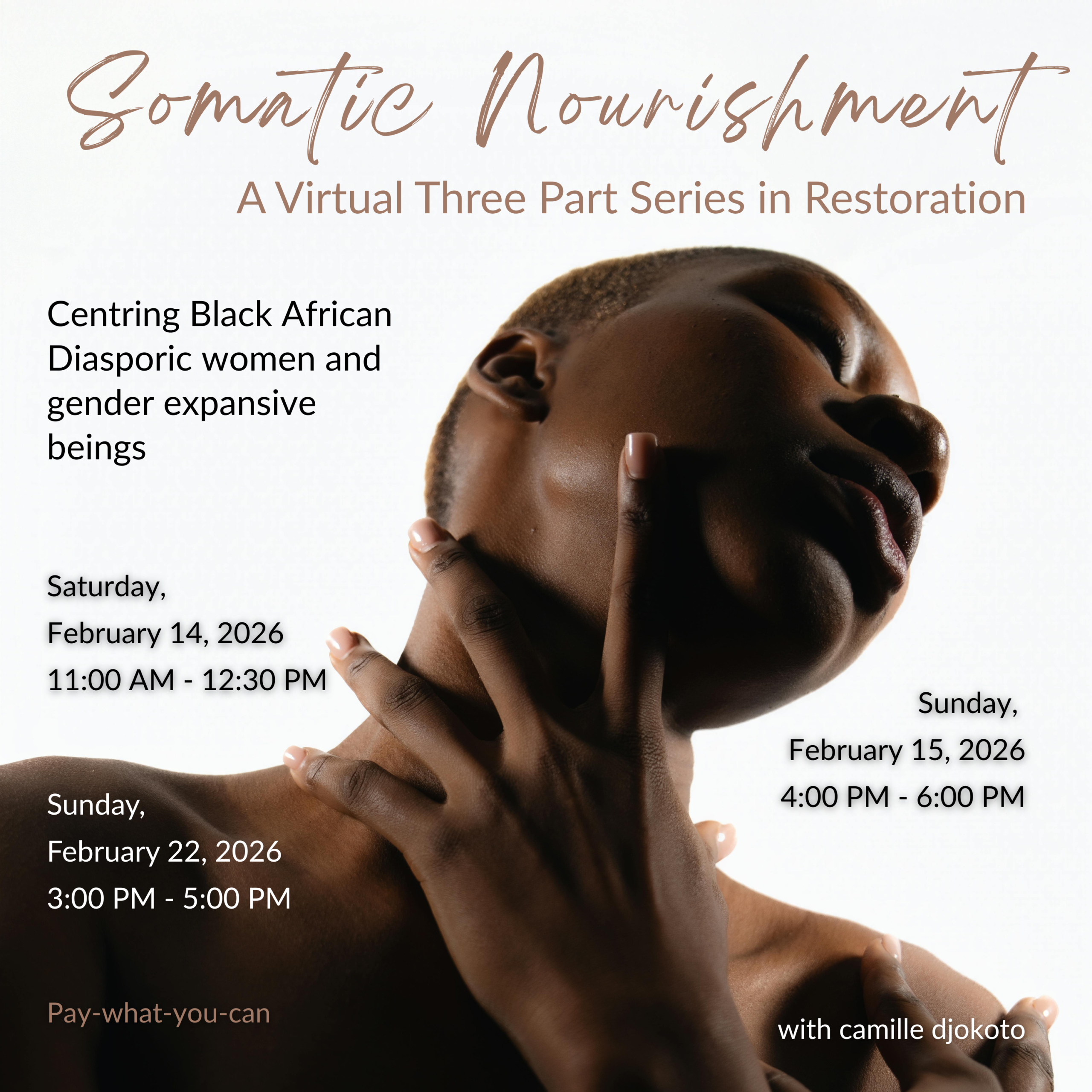 Poster for Somatic Nourishment: A Three Part Series in Rest.